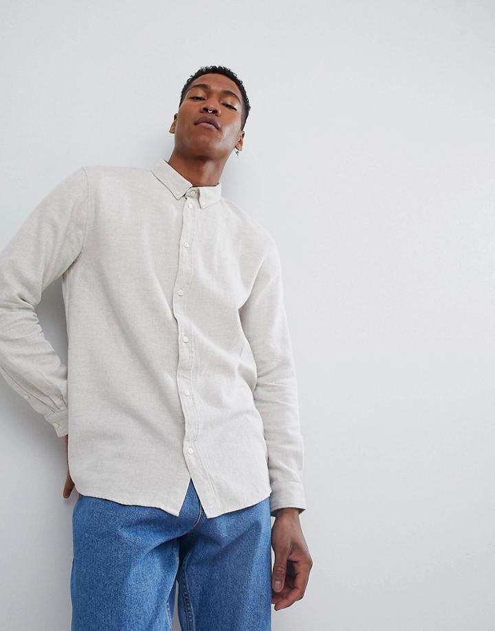 Weekday Seattle Two Tone Shirt - Beige