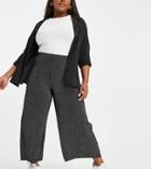 Yours Exclusive Wide Leg Pants In Black Polka Dot