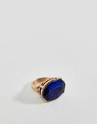 Steve Madden Stone Oval Ring - Blue