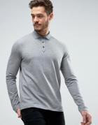 Hugo By Hugo Boss Dirage Long Sleeve Polo Pique Double Collar Slim Fit - Gray