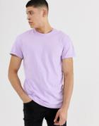 New Look Roll Sleeve T-shirt In Lilac - Pink