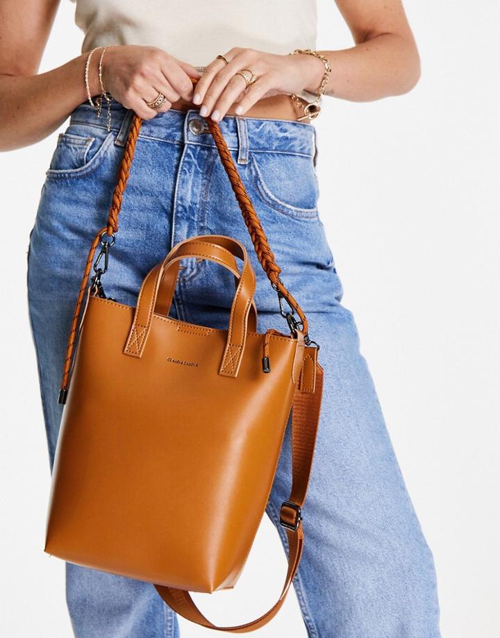 Claudia Canova Rope Detail Grab Bag In Tan-brown