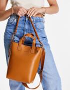 Claudia Canova Rope Detail Grab Bag In Tan-brown
