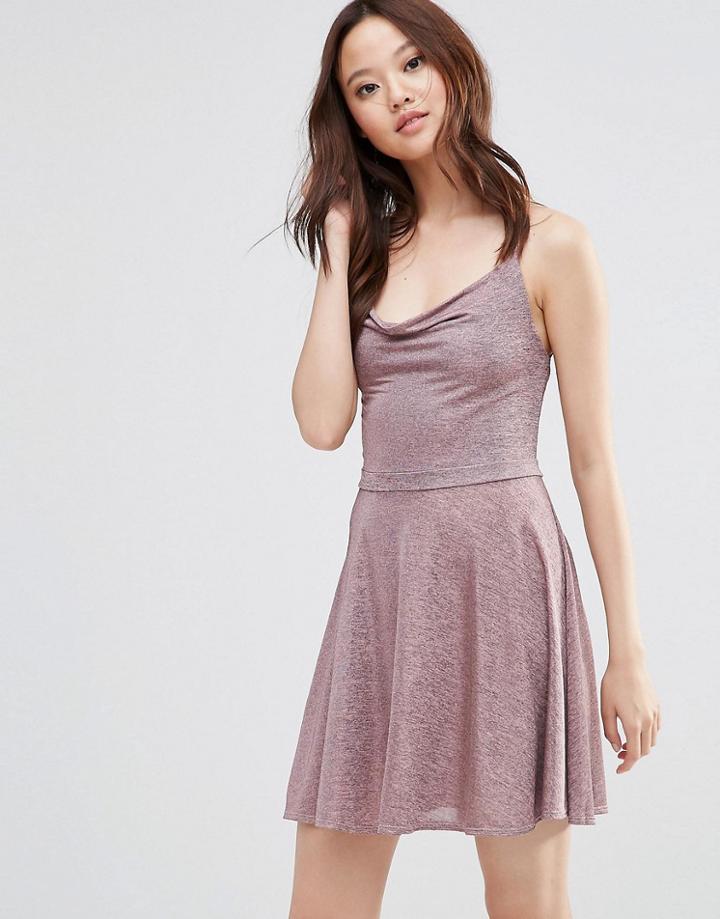 Wal G Cami Dress In Glitter Fabric - Pink