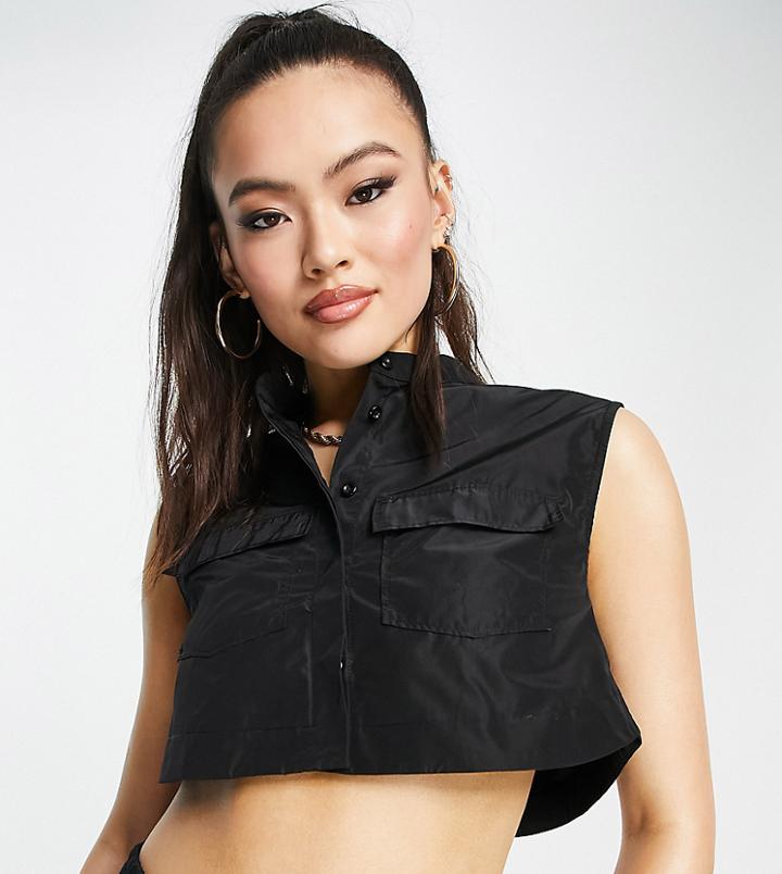Asyou Utility Crop Top In Black