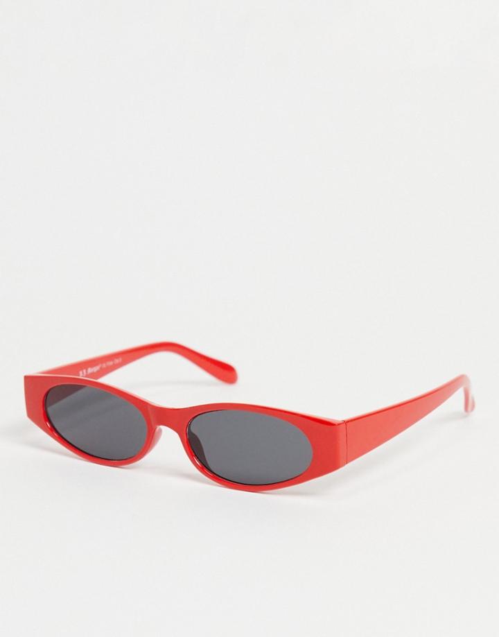 Aj Morgan Womens Slim Oval Sunglasses In Red
