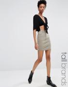 Missguided Tall Denim Mini Skirt - Green