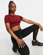 Asos 4505 Cropped Gym T-shirt-red