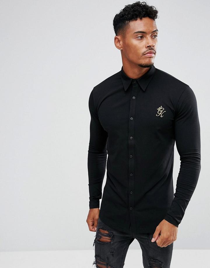 Gym King Muscle Shirt In Black With Gold Logo - Black
