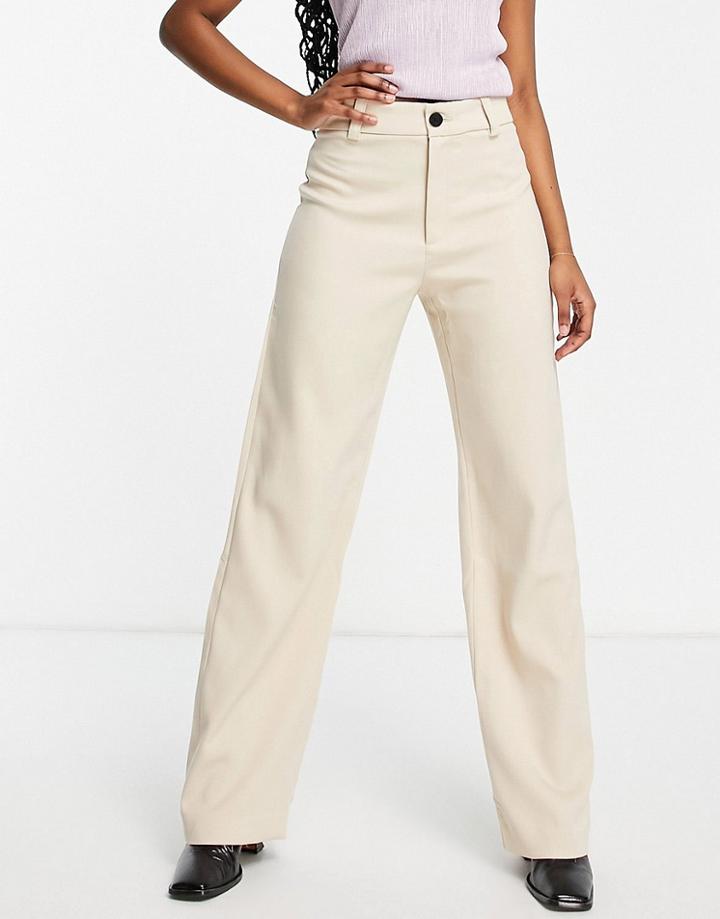 Mango Tailored Straight Leg Pants In Beige-neutral