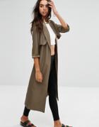 Unique 21 Trenchcoat In Soft Crepe - Green