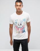 Mango Man T-shirt With La Print In White - White