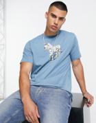 Ps Paul Smith Comic Zebra T-shirt In Blue-blues