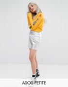 Asos Petite Mini Skirt In Metallic - Silver