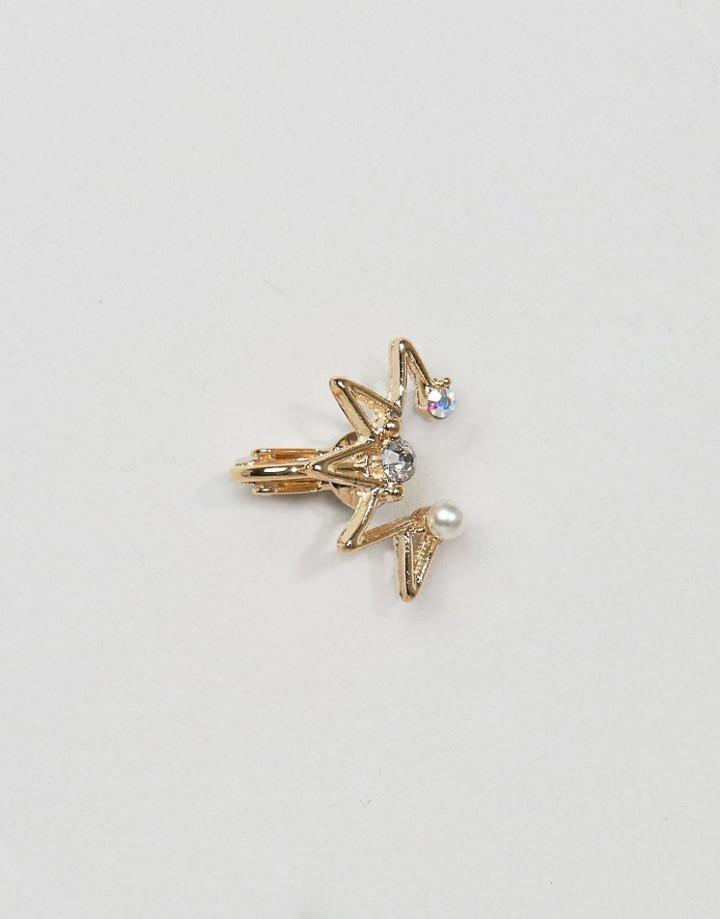 Limited Edition Zig Zag Stone Ear Cuff - Gold