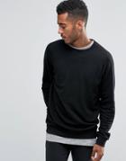 D-struct Waffle Sweater - Black