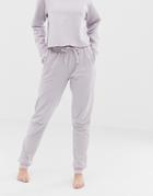 Asos Design Lounge Organic Cotton Mid-rise Relaxed Jogger - Purple