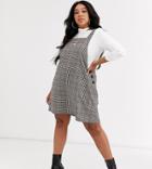 New Look Curve Pinny Dress In Houndstooth Check