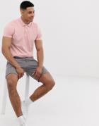 Asos Design Jersey Polo In Pink - Pink