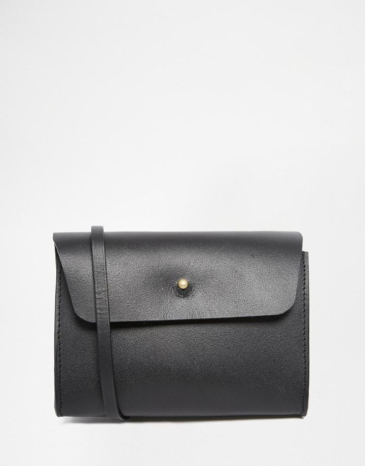 Asos Leather Mini Triangle Cross Body Bag - Black
