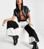 Native Youth Relaxed Pants In Abstract Spot Knit - Part Of A Set-black