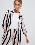 New Look Stripe Two-piece Blazer - Pink