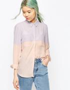 Asos Color Block Blouse - Pink