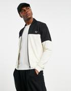 Fred Perry Color Block Track Jacket In Black