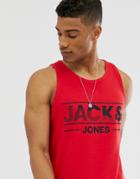 Jack & Jones Core Logo Tank Tank In Red - Red