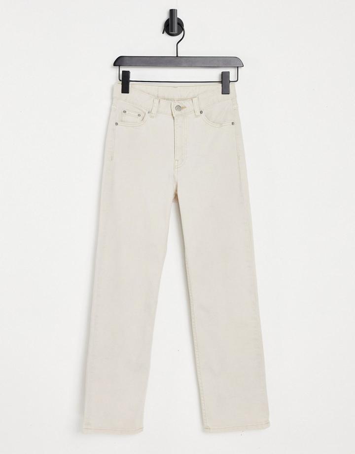 Dr Denim Aiko High Rise Cropped Jean In Ecru-white