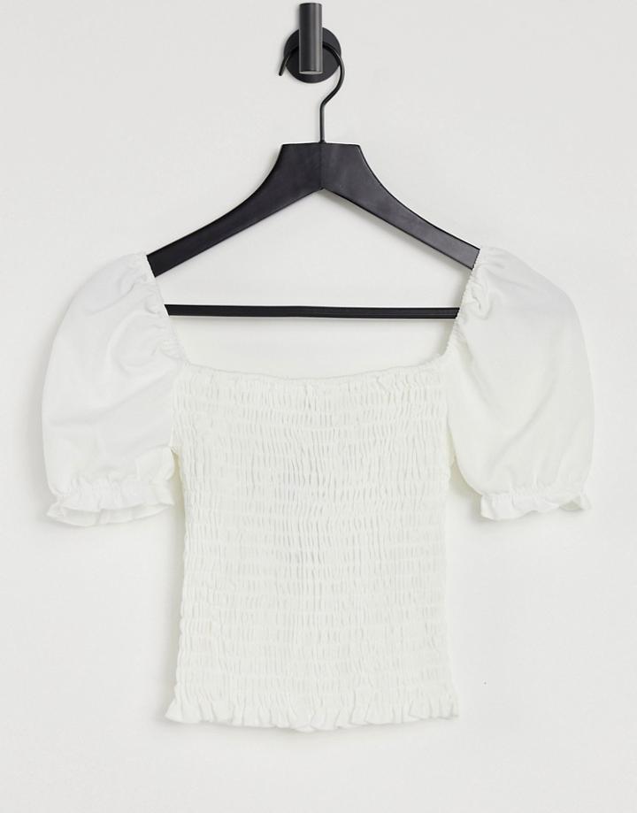 New Look Shirred Top In White