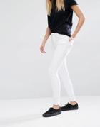 Weekday Body High Waist Super Skinny Jeans With Stretch - White Satin