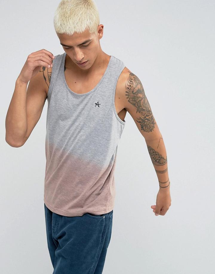Antioch Relaxed Fit Racer Back Dip Dye Tank - Gray