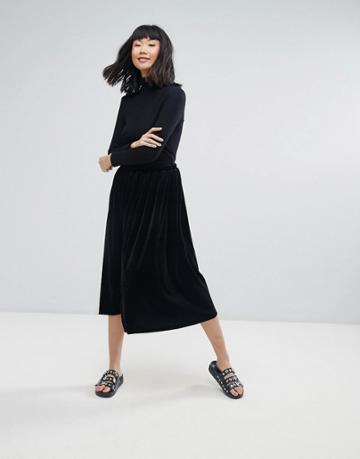 Moss Copenhagen Velour Skirt - Black