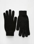 Asos Gloves In Black With Grip - Black