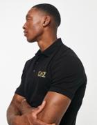 Armani Ea7 Core Id Gold Logo Polo In Black