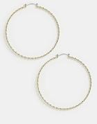 Asos Design 10cm Hoop Earrings In Twist Design In Gold - Gold