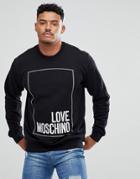 Love Moschino Sweatshirt In Black With Large Embroidered Box Logo - Black