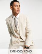 Asos Design Super Skinny Wool Mix Suit Jacket In Stone Twill-neutral