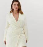 Unique21 Hero Tux Blazer Dress With Gold Buttons - Cream