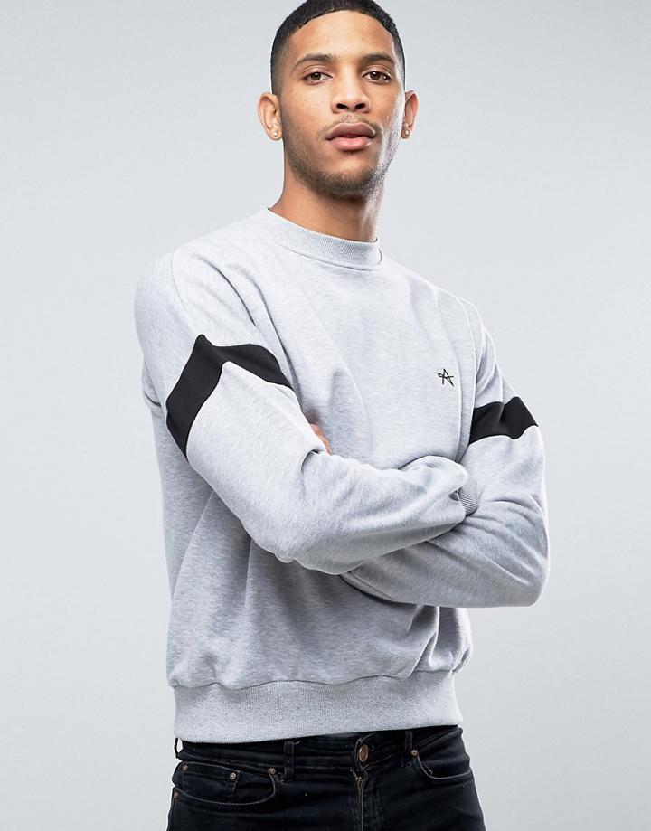 Antioch Sleeve Band Insert Oversized Sweater With Small A Embroidery -