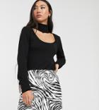 Another Reason Faux Leather Mini Skirt In Zebra Print-multi