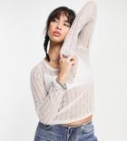 Weekday Open Knit Sweater In Stone-neutral