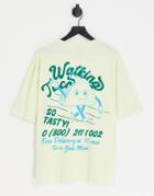 Jack & Jones Originals Oversized T-shirt With Taco Back Print In Green