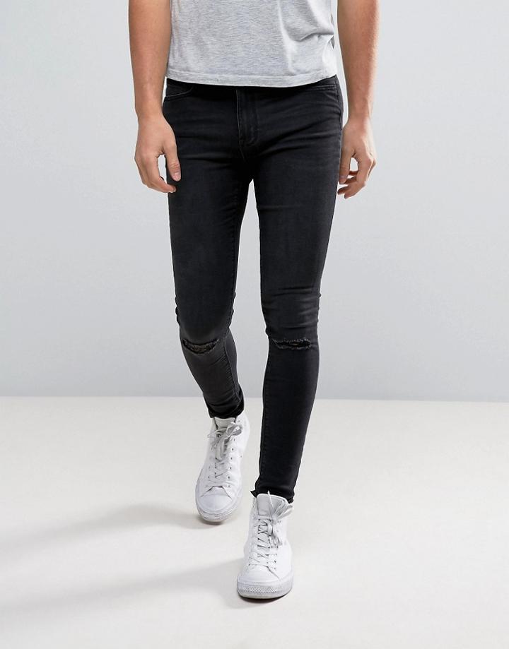 Waven Super Skinny Spray On Jeans In Vintage Black - Black