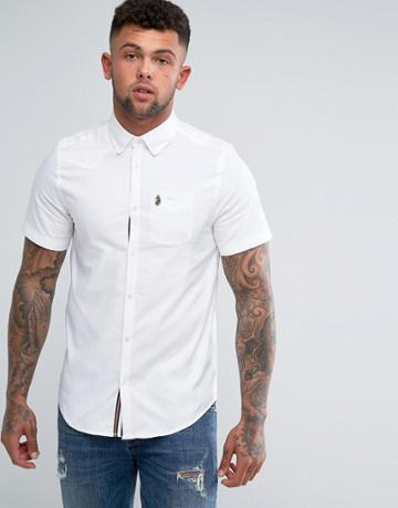 Luke 1977 Sports Oxford Stretch Short Sleeve Shirt - White