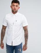 Luke 1977 Sports Oxford Stretch Short Sleeve Shirt - White