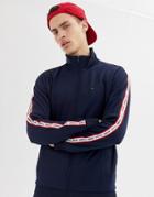 Tommy Jeans Regular Fit Track Jacket With Sleeve Taping In Navy - Navy