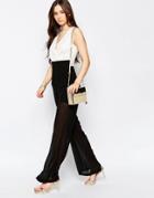Wal G Jumpsuit With Wrap Front - Black