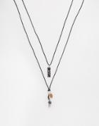 Asos Necklace Pack With Multi Charms In Black - Black